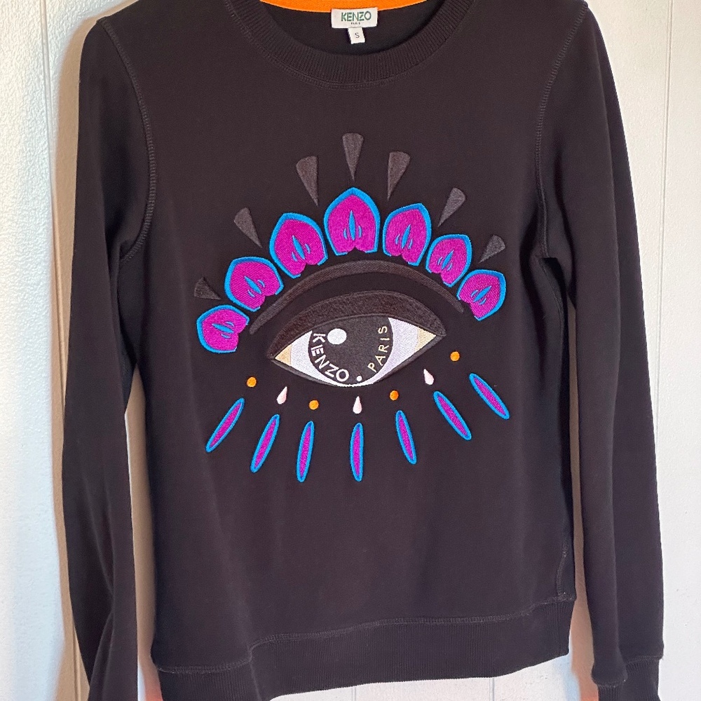Kenzo Paris Eye Black Sweater Women’s Size Small